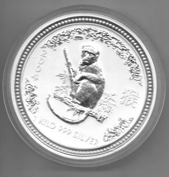 Australian Lunar Series 2004 Year of the Monkey 1 Kilo Silber