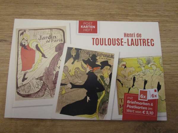 Henri de Toulouse Lautrec Postkartenheft mit 6 Marken
