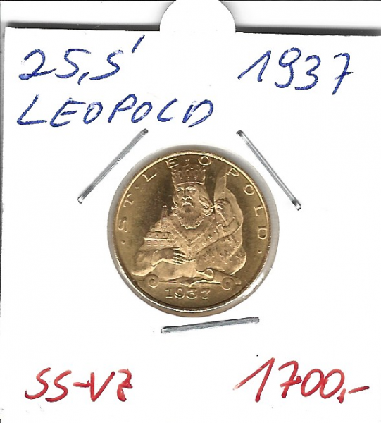 25 Schilling Gold 1937 St.Leopold
