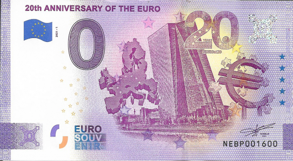 ANK.Nr.53 20 Jahre Euro Unc 0 Euro Schein 2021-1
