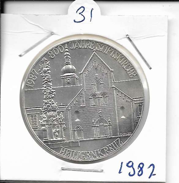 ANK Nr. 31 Stift Heiligenkreuz 1987 500 Schilling Silber Normal