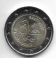 2 Euro Estland 2021 Finno Ugrische Bevölkerung