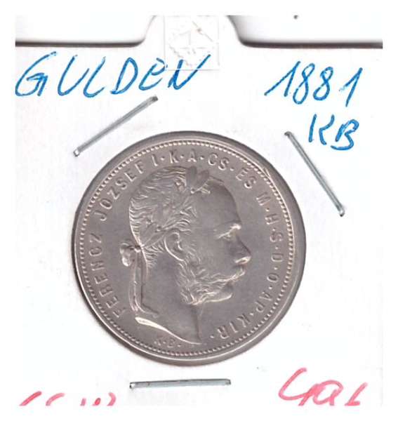 1 Gulden Forint 1881 KB Silber Franz Joseph