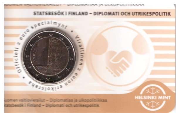 2 Euro Finnland 2025 Staatsbesuche Diplomatie und Außenpolitik oranger Folder