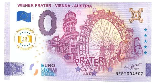 ANK.Nr. Wiener Prater Vienna Austria 0 Euro Schein 2025-3 Anniversary