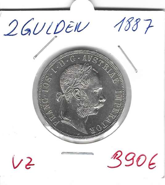 2 Gulden 1887 Silber Franz Joseph I
