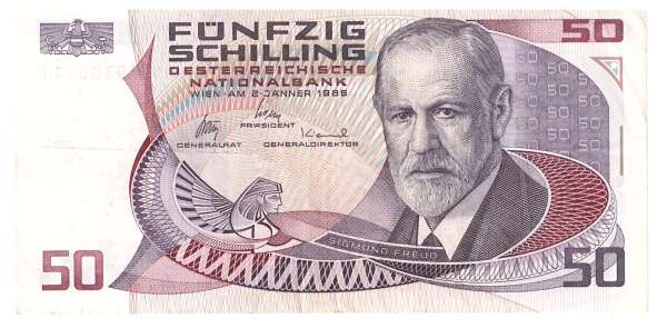 50 Schilling 2.1.1986 Sigmund Freud K930654N Gebraucht Ank Nr.288 Pick 149