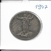 1947 Kalendermedaille Jahresregent Sonne Bronze versilbert 1947 Kalendermedaille Jahresregent Sonne Bronze versilbert