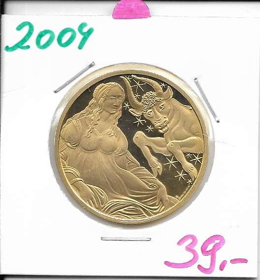 2004 Kalendermedaille Jahresregent Venus Silber vergoldet
