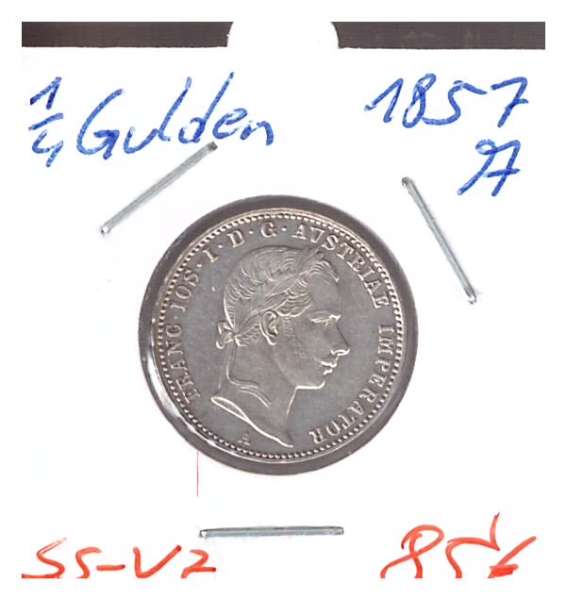 1/4 Gulden 1857 A Silber Franz Joseph