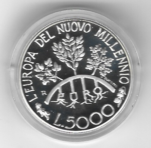 5000 Lire 1998 San Marino Silber PP Millenium