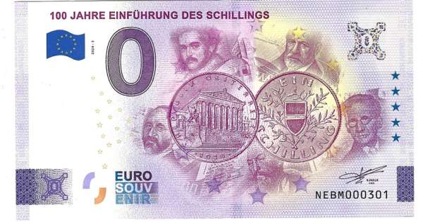 ANK.Nr. 100 Jahre Schilling 0 Euro Schein 2024-5