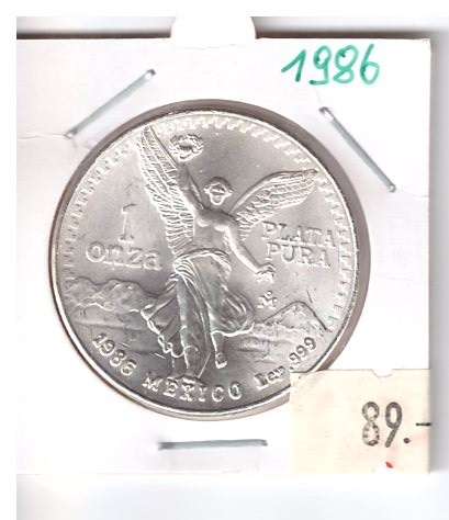 Mexiko 1986 Libertad Silbermünze 1 oz Onza Plata Pura 999