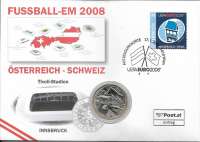 NBE 17) Em 2008 Innsbruck Numisbrief mit 5 Euro Silber Stürmer NBE 17) Em 2008 Innsbruck Numisbrief mit 5 Euro Silber Stürmer