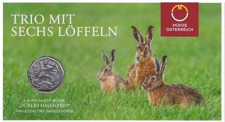 5 Euro 2026 Silber Dürers Hasentrio HGH Ostermünze
