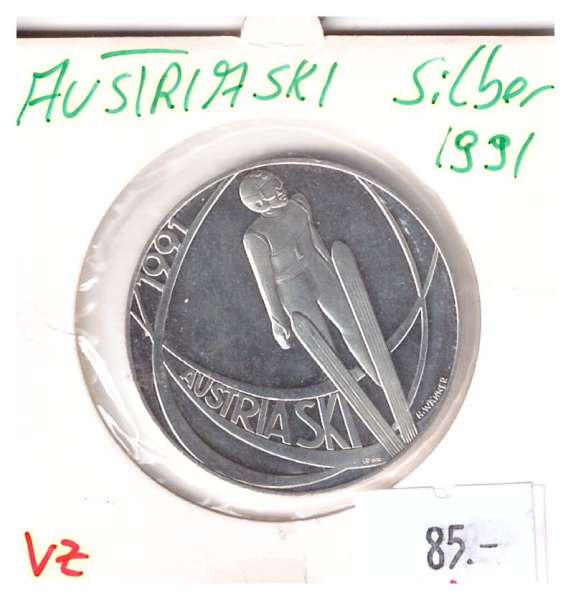 Springermedaille 900 Silber Austria Ski Silber 1991