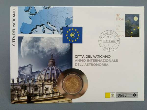 2 Euro Numisbrief Vatikan 2009 Astronomie