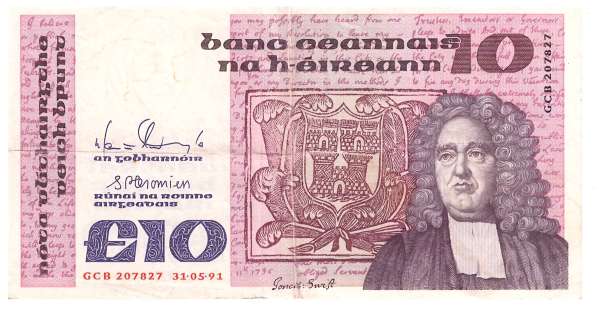 Irland -10 Pfund 1978-92 Gebraucht Pi.72