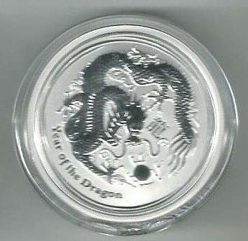 Year of the Dragon Australien 50 Cents 2012 1/2 unze Silber