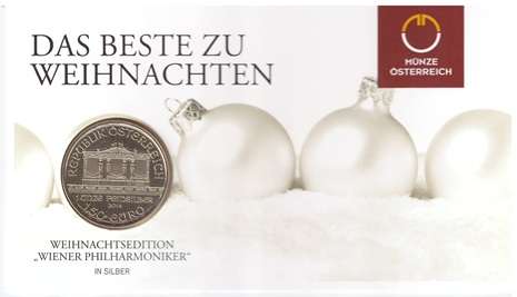 Christmas Edition 2014 Wiener Philharmoniker 1 Unze Feinsilber (999)