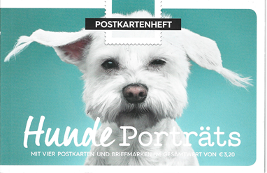 Hunde Porträts Postkartenheft mit 4 Marken
