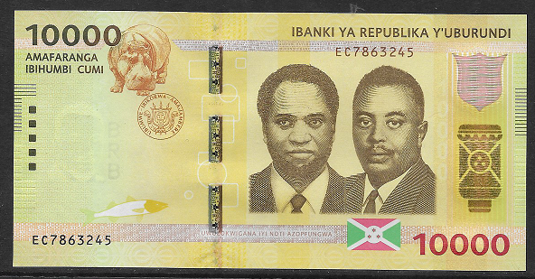 Burundi- 10000 Francs 2018 UNC - Pick 54
