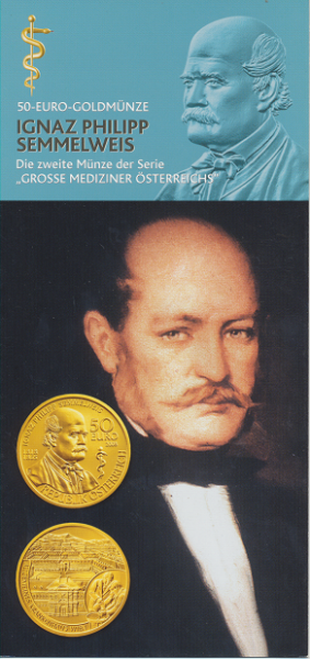 ANK Nr. 07 FOLDER ZU DER 50 EURO Gold MÜNZE Ignaz Philipp Semmelweis Serie Große Mediziner 2008