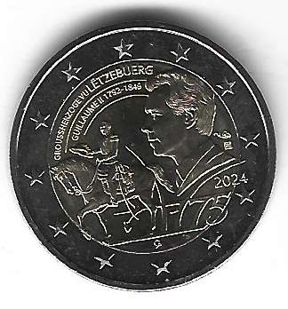 2 Euro Luxemburg 2024 175. Todestag von Großherzog Guillaume II