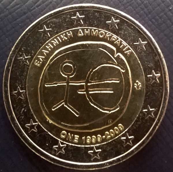 2 Euro Griechenland 2009 10 Jahre Euro WWU