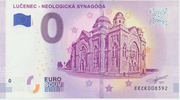Slowakei Lucenec Neologicka Syngöga - Unc 0 Euro Schein 2019-1
