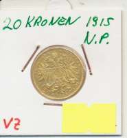 20 Corona Kronen 1915 Franz Joseph I Neuprägung 20 Corona Kronen 1915 Franz Joseph I Neuprägung