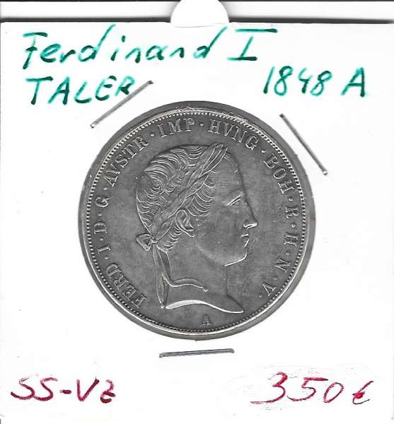 1 Taler 18348A Silber Ferdinand I