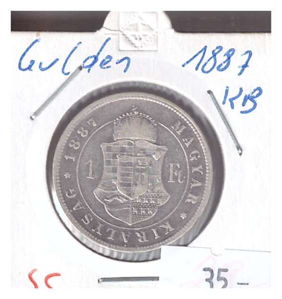 1 Gulden Forint 1887 KB Silber Franz Joseph
