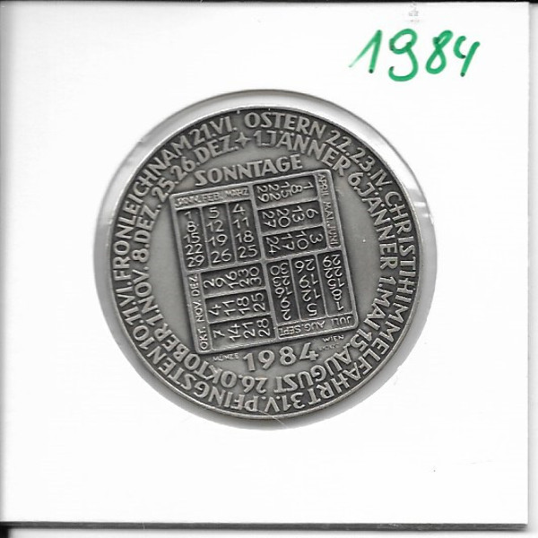 1984 Kalendermedaille Jahresregent Merkur Bronze versilbert