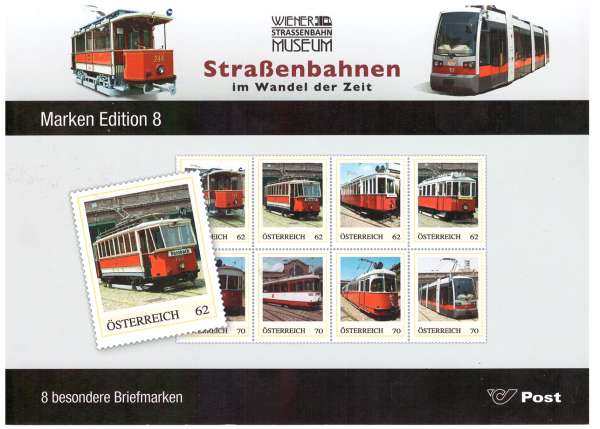 Straßenbahnen im Wandel der Zeit 8 Briefmarken ME-8