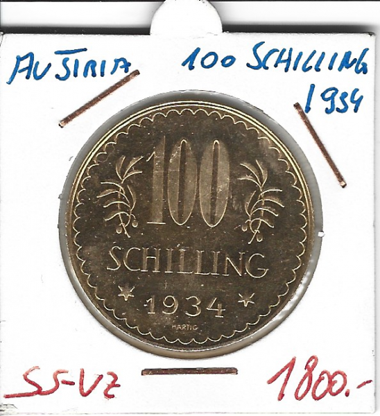 100 Schilling Gold 1934