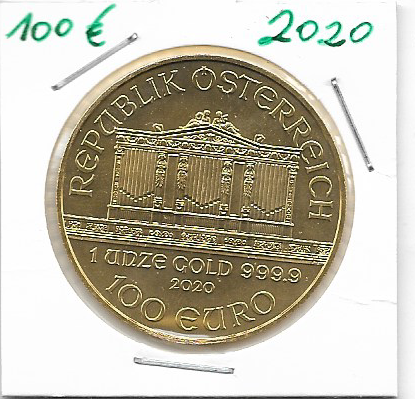 2020 Philharmoniker 1unze 100 Euro 31,1 Gramm-
