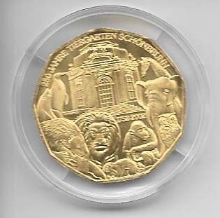 5 Euro 2002 Tiergartenschönbrunn 5 Euro Silber 24 Karat vergoldet