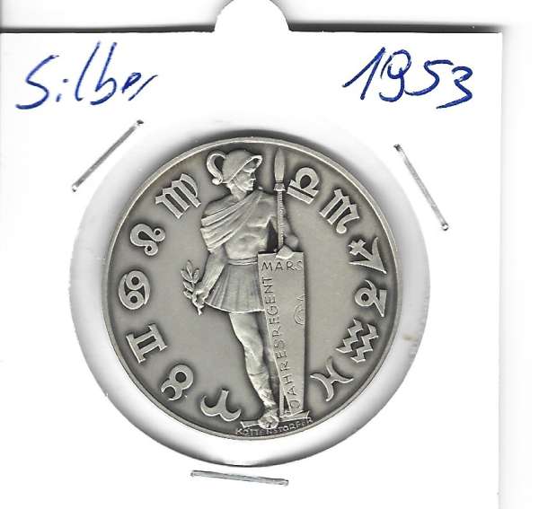 1953 Kalendermedaille Jahresregent Mars Silber