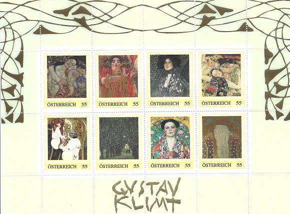Gustav Klimt 8 Briefmarken ME 8