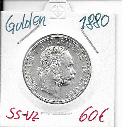 1 Gulden Fl 1880 Silber Franz Joseph I