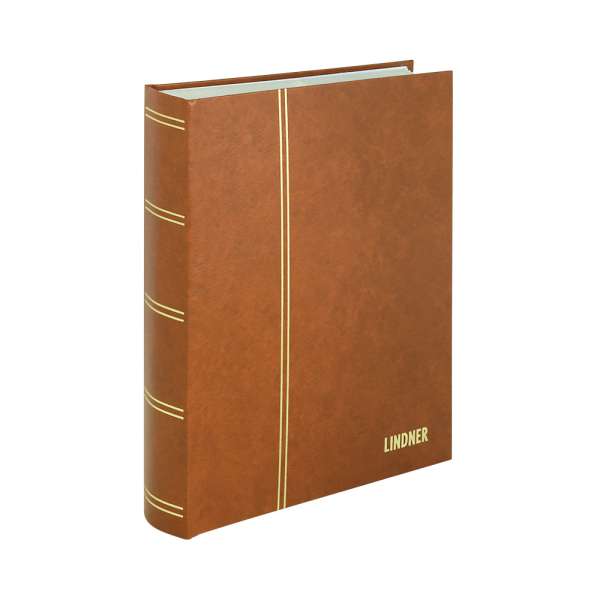 Einsteckbuch STANDARD, hellbraun, unwattiert, 64 weiße Seiten, geteilte Pergamin-Streifen, 230 x 305