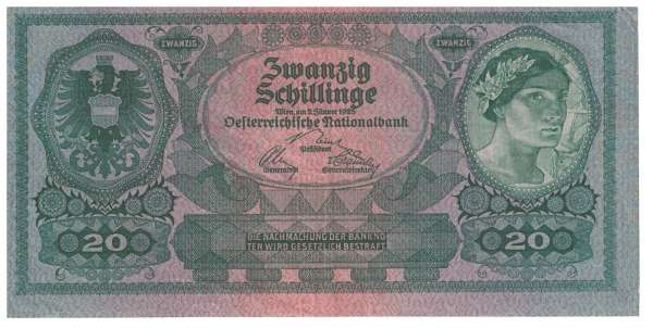20 Schilling 2 Jänner 1925 Ank.Nr.213 Pick 89 Nr.1002 454869