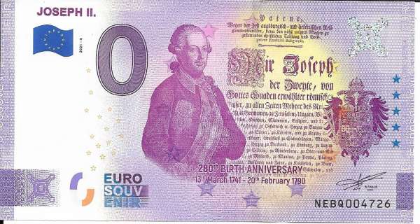 ANK.Nr.55 Joseph II- Unc 0 Euro Schein 2021-4