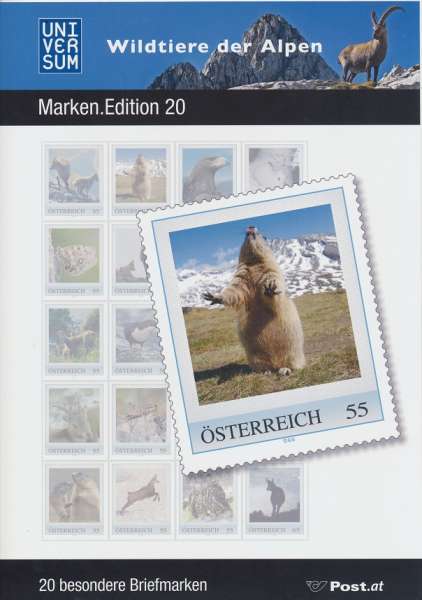 Universum Wildtiere der Alpen Marken Edition 20 Postfrisch
