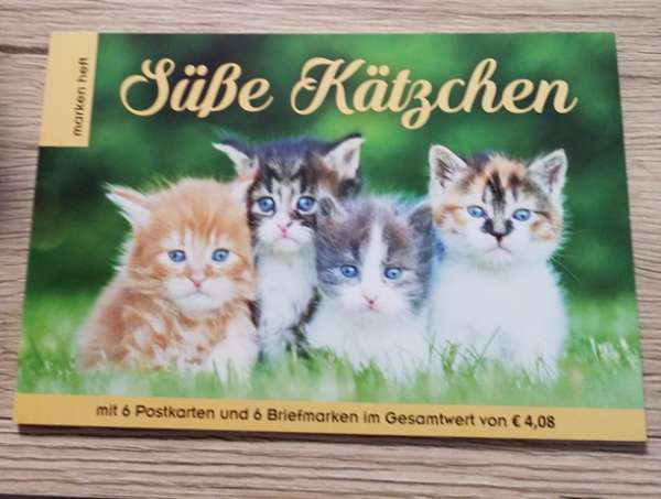 Süße Kätzchen Postkartenheft mit 6 Marken