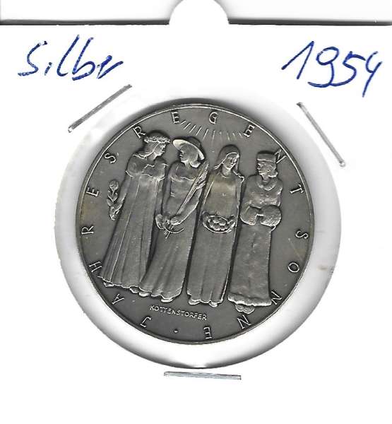 1954 Kalendermedaille Jahresregent Sonne Silber