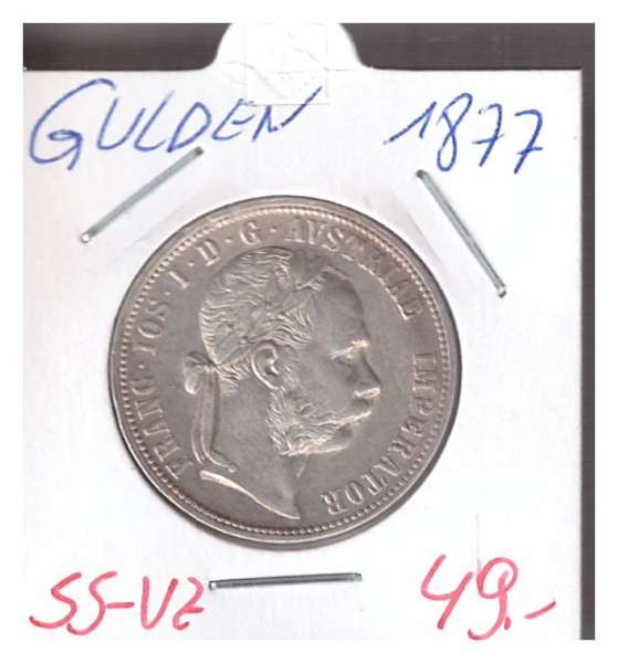 1 Gulden Fl 1877 Silber Franz Joseph I