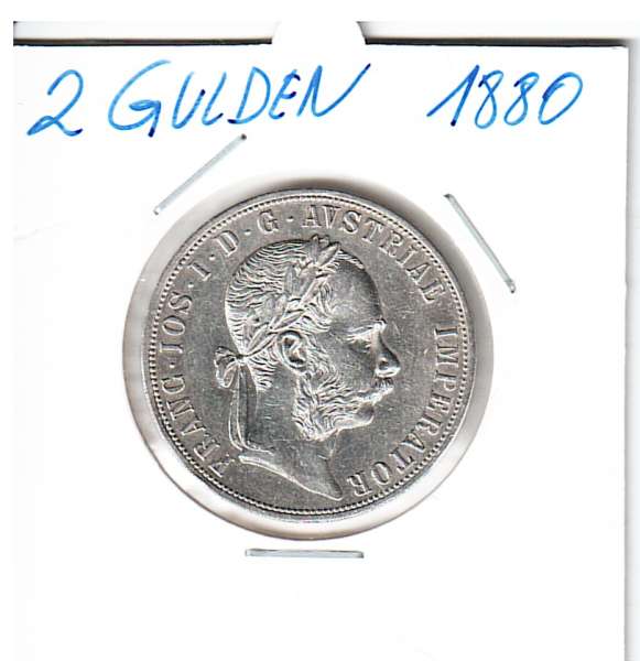 2 Gulden 1880 Silber Franz Joseph I