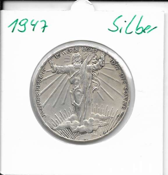 1947 Kalendermedaille Jahresregent Sonne Silber